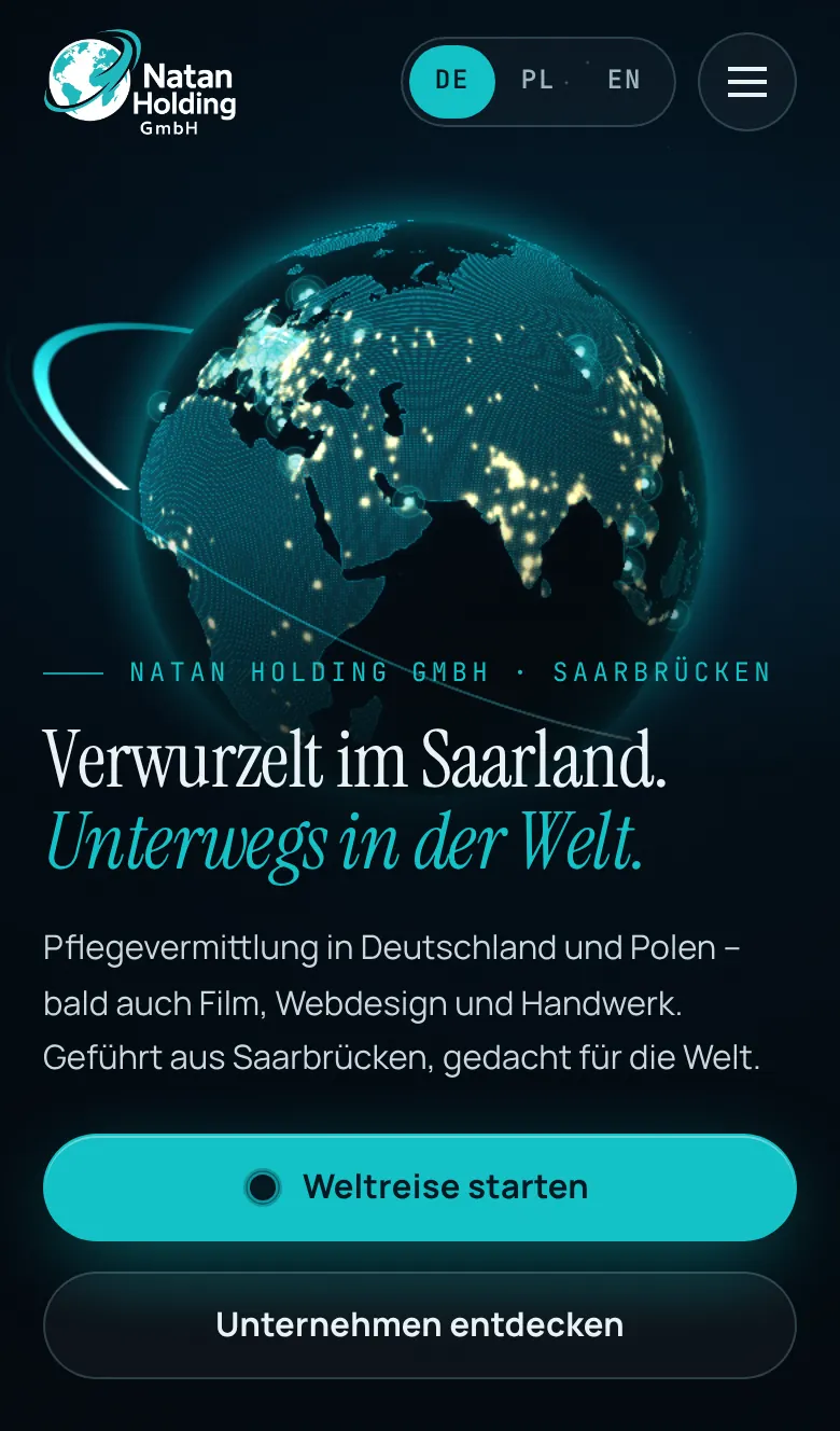 Startseite Natan Holding GmbH am Handy