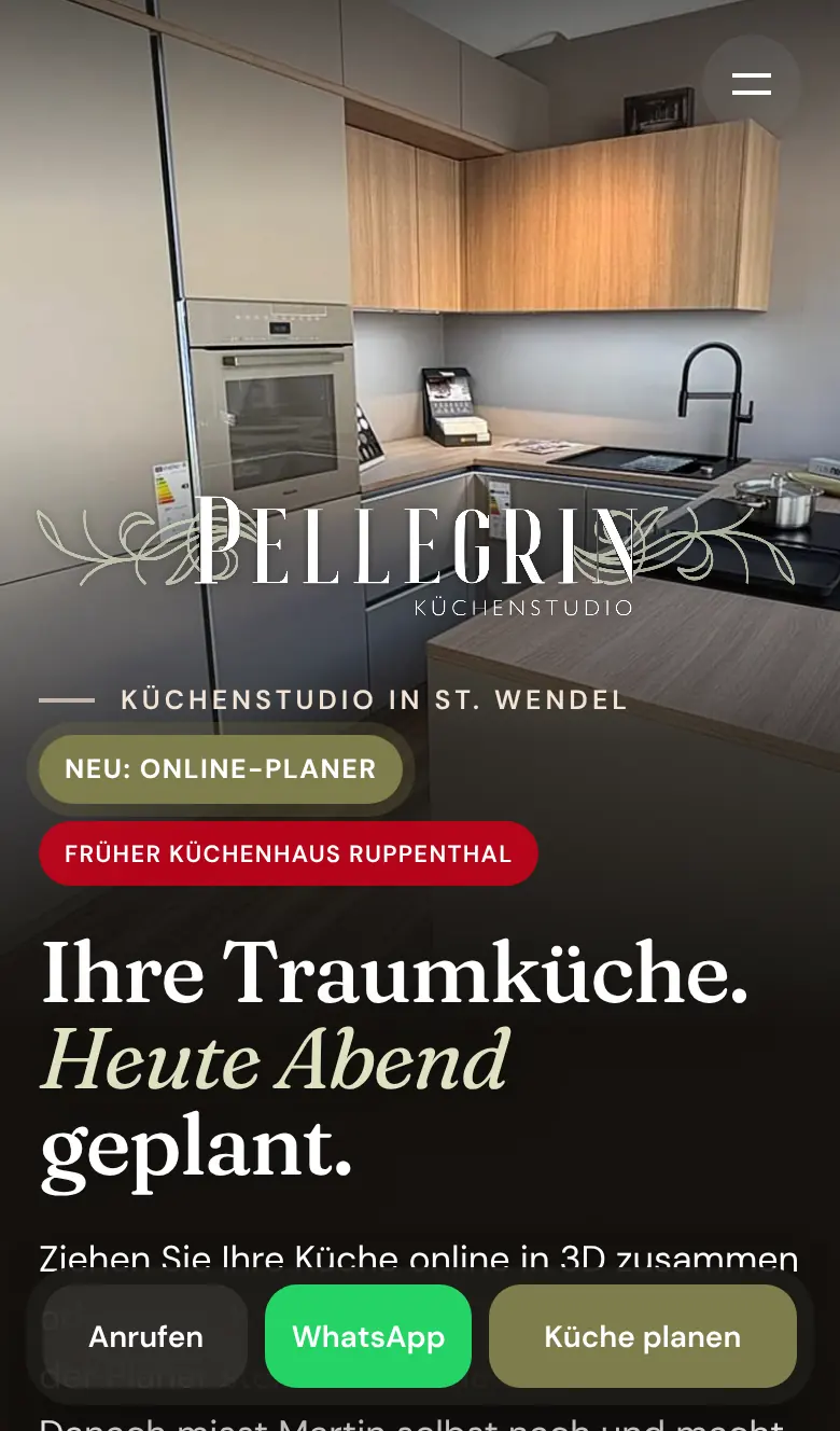 Startseite Pellegrin Küchen am Handy
