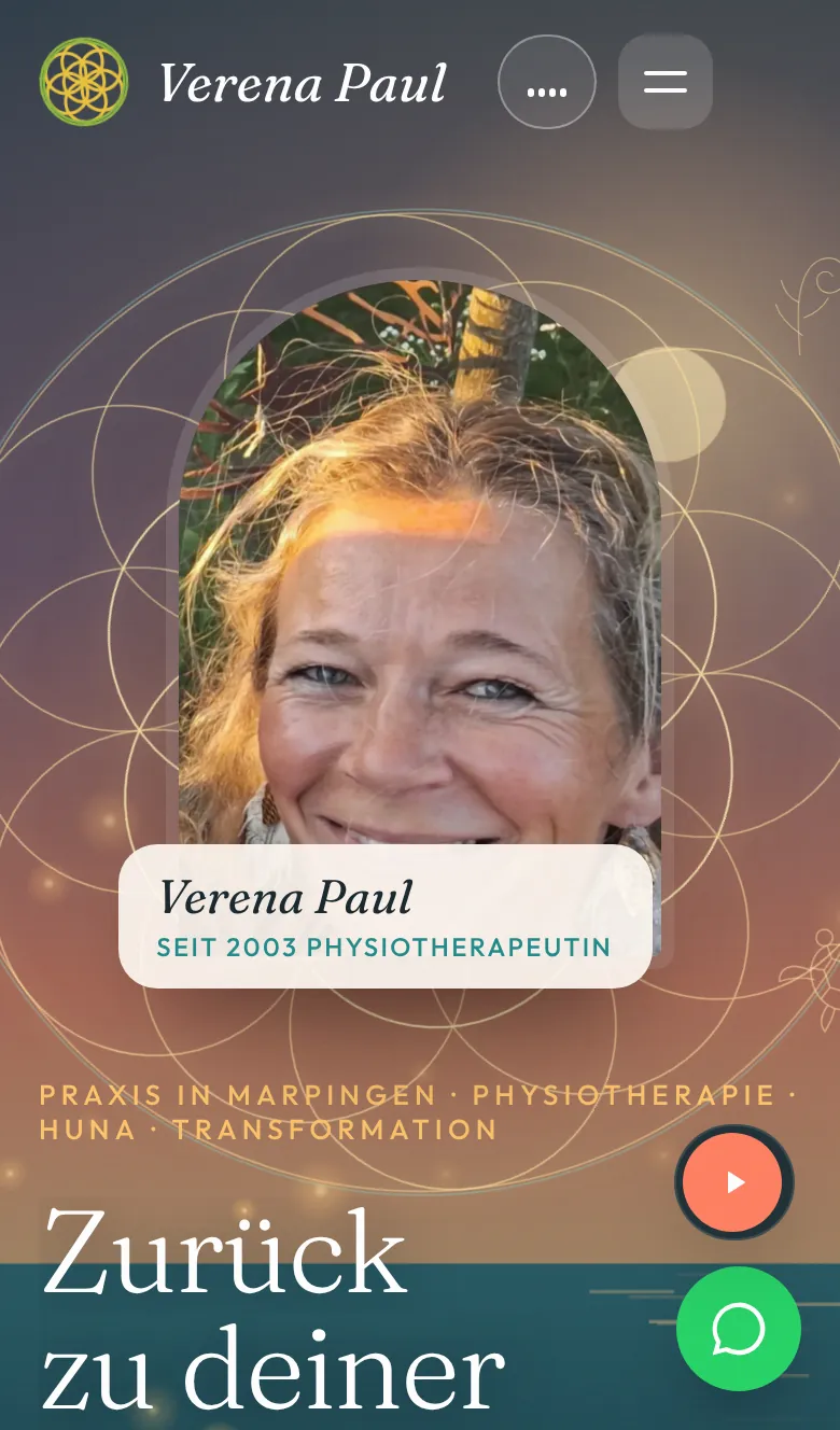 Startseite Praxis Verena Paul am Handy